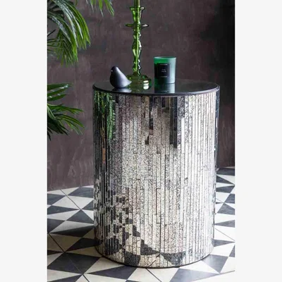 Rockett St George Mirrored Glass Side Table