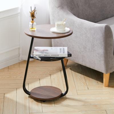 The Range Tawny Tempered Glass Side Coffee Table With Iron Painted Stand - Brown