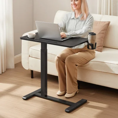 The Range Side Table with Wheels, Mobile Bar Table - Ink Black