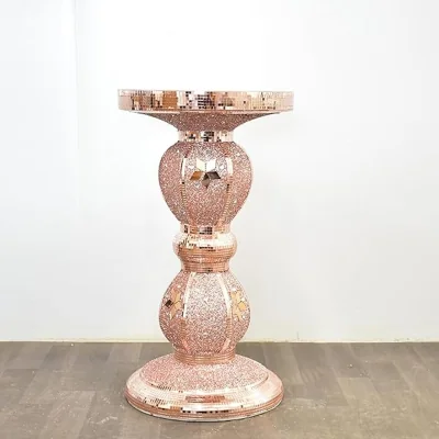 The Range Glitter Mirrorred Ceramic End Table - Rose Gold