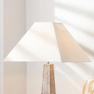The Range 48cm Cotton Tapered Square Lamp Table and Floor Pyramid Lampshade - Cream