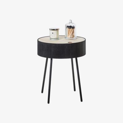 The Range Ribbed Side Table - Black