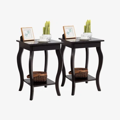 The Range Set of 2 End Tables Accent Table - Brown
