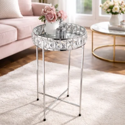 The Range Mirrored Tray Table - Silver