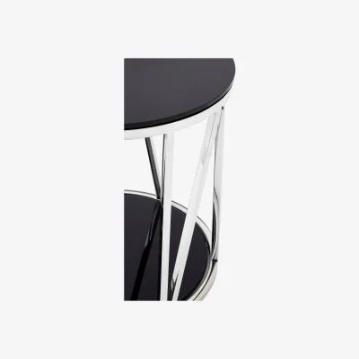 The Range Alvaro Round Chrome Finish Side Table - Silver