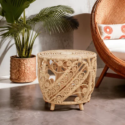 The Range Mataram Large Natural Rattan Table - Brown