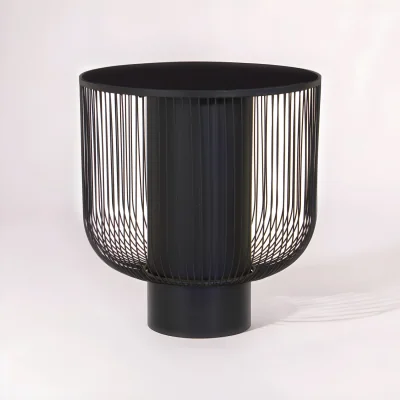 The Range Trento End Table With Black Glass Top - Black
