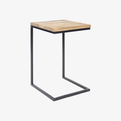 The Range Solid Mango Wood Sofa End Side Table - Light Oak Finish