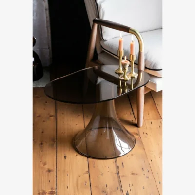 Rockett St George Retro Asymmetric Side Table in Espresso