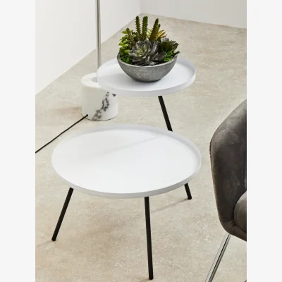 The Range Trosa Two Tie White and Black Side Table - White