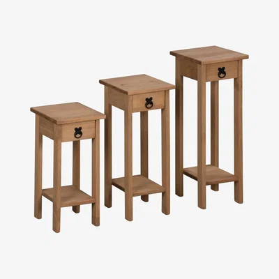 The Range Corona Set of 3 Plant Stands - Antique Wax