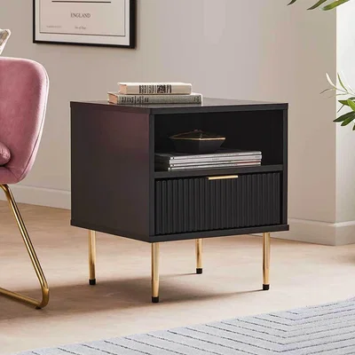 The Range Black and Gold Side Table - Black