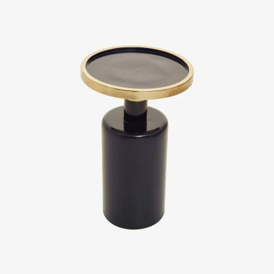 The Range Elva Navy And Gold Side Table - Blue