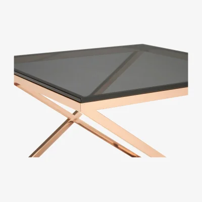 The Range Montril Glass Top Criss Cross End Table - Gold