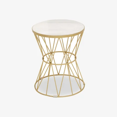 The Range Rabia Side Table With Pinched Base - White