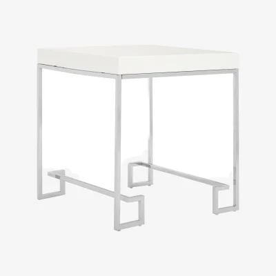 The Range Allure Chrome Angled Legs End Table - Silver
