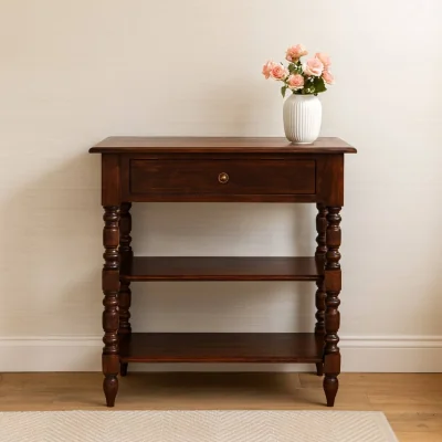 The Range Solid Wood Turned Occasional Table - Brown