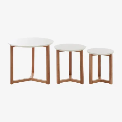 The Range Nostra Set Of 3 Side Tables With White Tops - White
