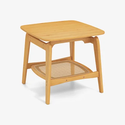 The Range Natural Bamboo Rattan Sofa Side Table