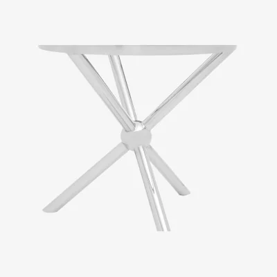 The Range Novo Round Silver Side Table - Silver