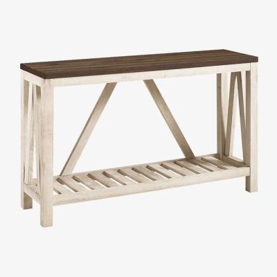 The Range Ohara Rustic Entryway Table - Dark Walnut & White Oak