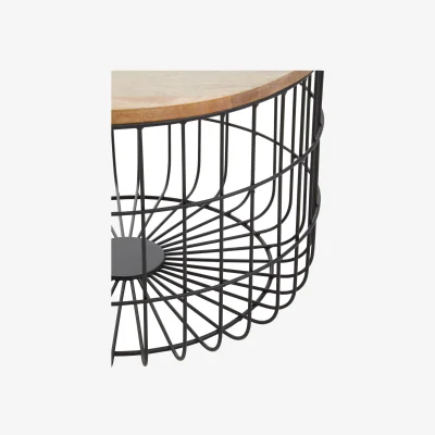 The Range Pali Wooden Top Side Table - Black
