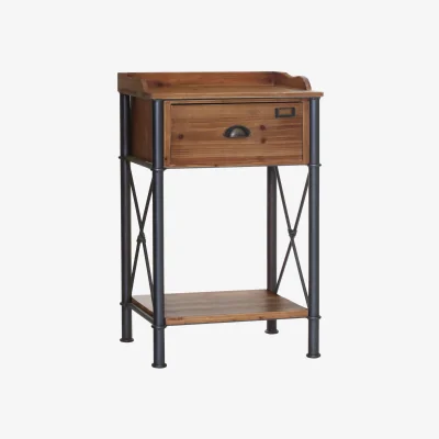 The Range Foundry 1 Drawer Side Table - Brown