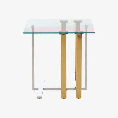 The Range Alvea Silver and Gold Side Table - Gold