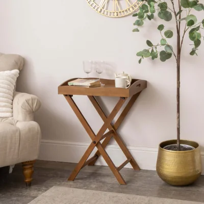 The Range Rectangular Wood Butler's Tray Style Side Table - Ashwell Range