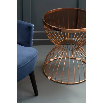 The Range Tula Round Hourglass Base Side Table - Gold
