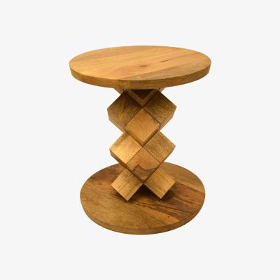 The Range Battle Mango Round Side Table - Brown
