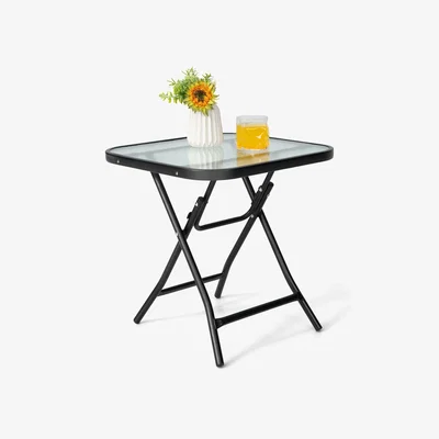 The Range Foldable Square Side Table - Black