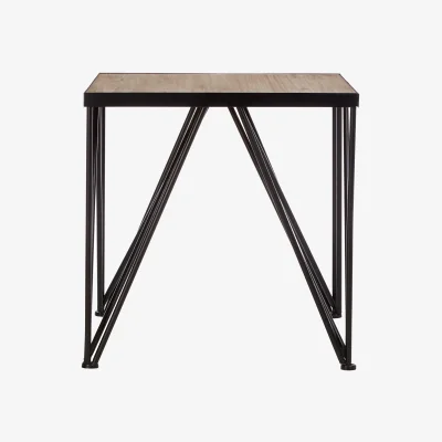 The Range New Foundry Square Side Table - Brown