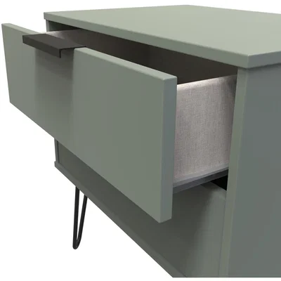 The Range Hong Kong C Ready Assembled 2 Drawer Side Table - Reed Green