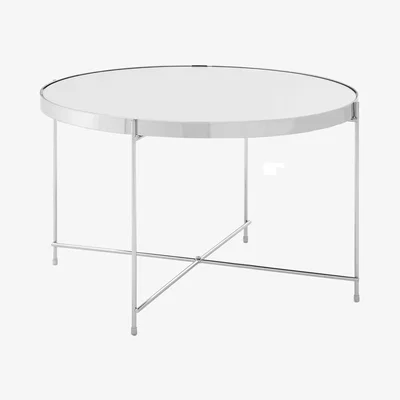 The Range Allure Large Silver Mirror Side Table - Silver