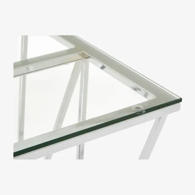 The Range Allure Chrome End Table With Triangular Base - Silver