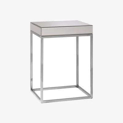The Range Gianna Mirrored Side Table - Silver