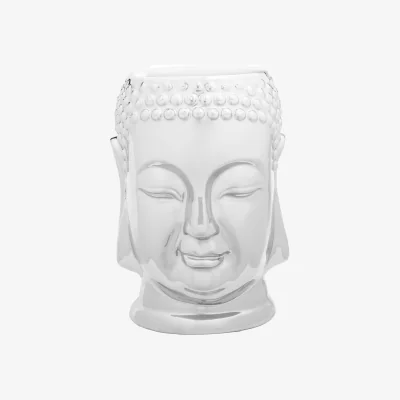The Range Torcello Complements Silver Buddha Ceramic Side Table - Silver