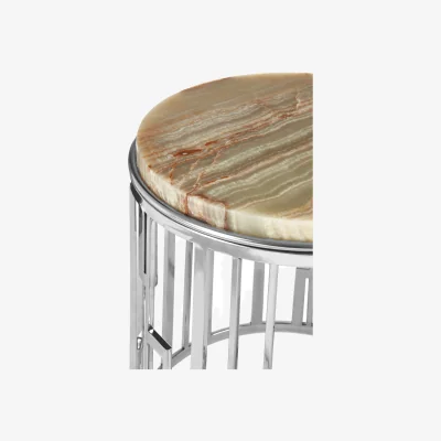 The Range Relic Onyx Stone Side Table - Brown