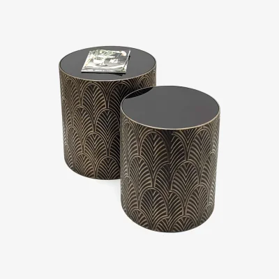 The Range 7seas Sculvera Arcelle Handmade Set of 2 Coffee And Side Tables - Antique Bronze