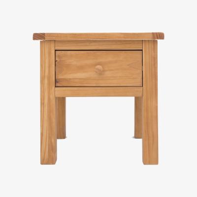 The Range Lugo 1 Drawer Lamp Table - Brown / Wood Knob