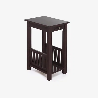 The Range Kilburn End Table With Magazine Rack - Mahogany