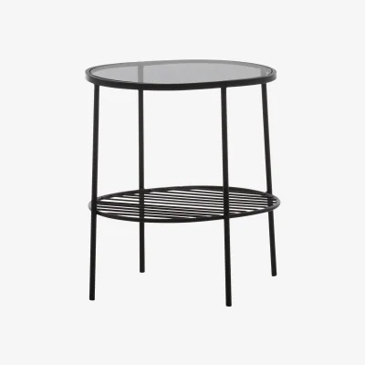 The Range Trento Black Two Tier Side Table - Black
