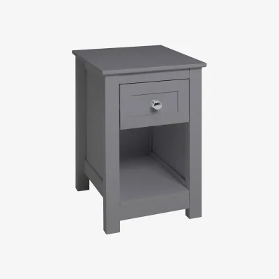 The Range Compact MDF Side Table Nightstand with Storage - Grey
