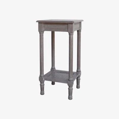 The Range Laurelbrook Rattan Compact Side Table, Grey - Grey