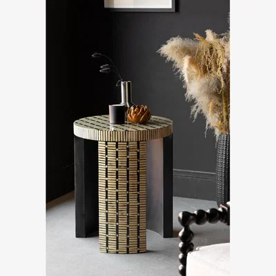 Rockett St George Bamboo Inlay Effect Side Table