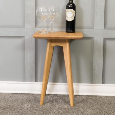 The Range Round Side Table Set of Two - Light Oak / 38cm