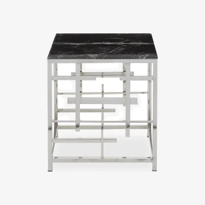 The Range Aprilia Black Marble Side Table - Black