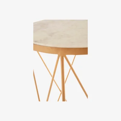 The Range Shalimar Round Marble Top Side Table - Gold