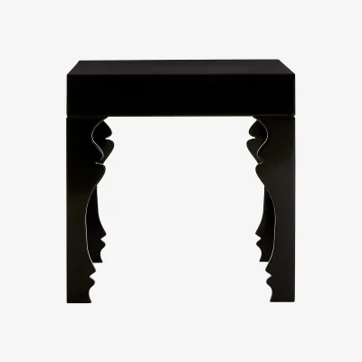 The Range Luis Black High Gloss Finish Side Table - Black